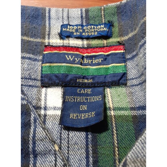 Wynbrier Night Shirt Sleep Gown Unisex 100% Cotton Plaid M 1/4 button Portugal . - Picture 4 of 16